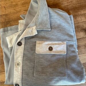 Blue Button-Up Shirt with Pocket